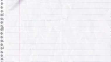 Kağıt arkaplan dokusu animasyonu, desenli kağıt. Eskiz defteri, tasarım, retro stil, kırışıklık, boşluk - 4K stok video