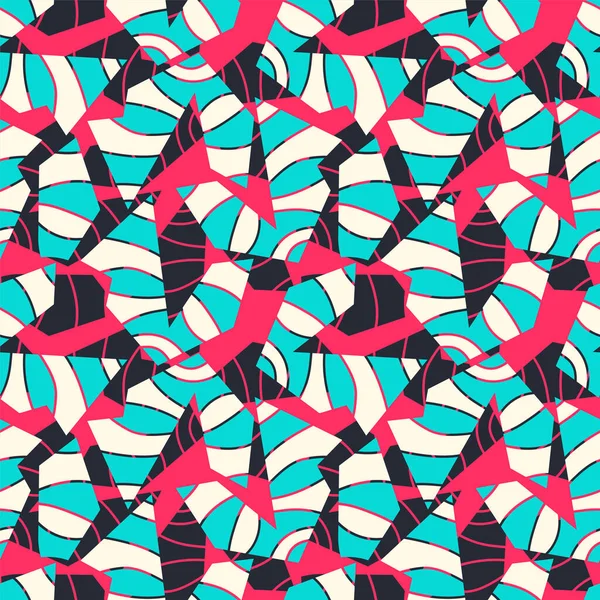 Schéma Géométrique Abstrait Avec Éléments Courbes Ondulants — Image vectorielle