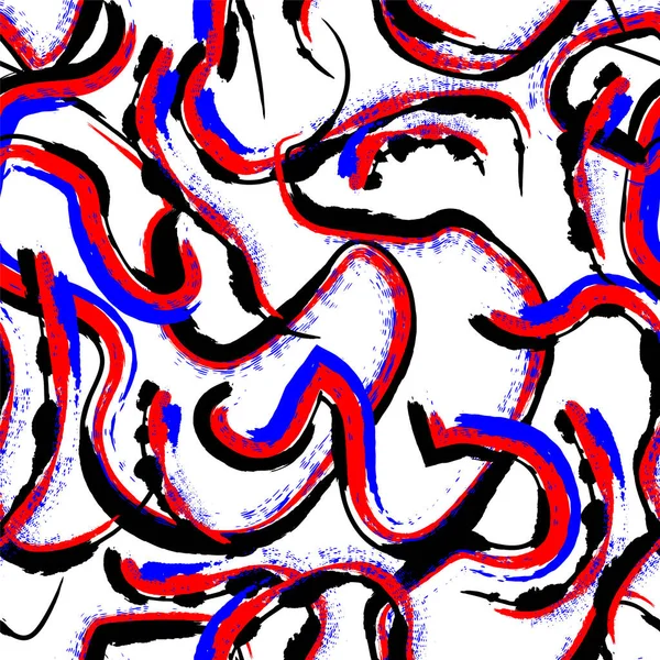 Nahtlose Abstrakte Muster Mit Wave Grunge Linien — Stockvektor