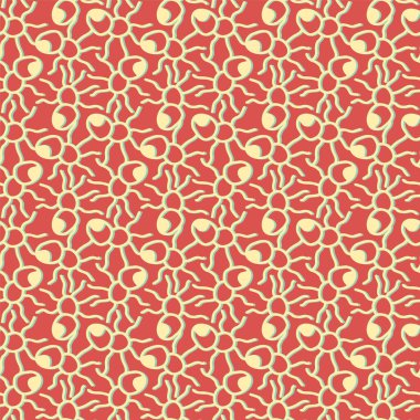 Benzersiz el çizimi elementleri olan soyut, pürüzsüz desen