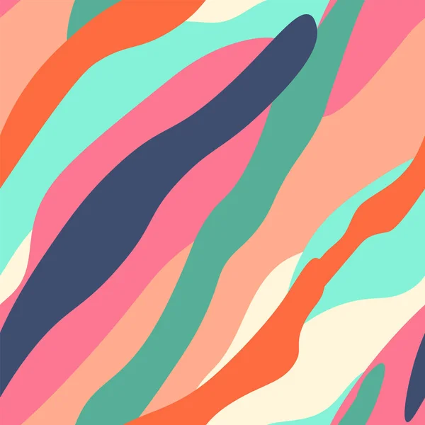 Абстрактний Безшовний Барвистий Візерунок Хвильовими Формами — стоковий вектор