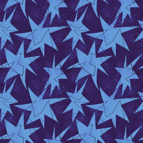 Бесшовный Векторный Рисунок Звездами Изогнутыми Линиями Точками — стоковый вектор