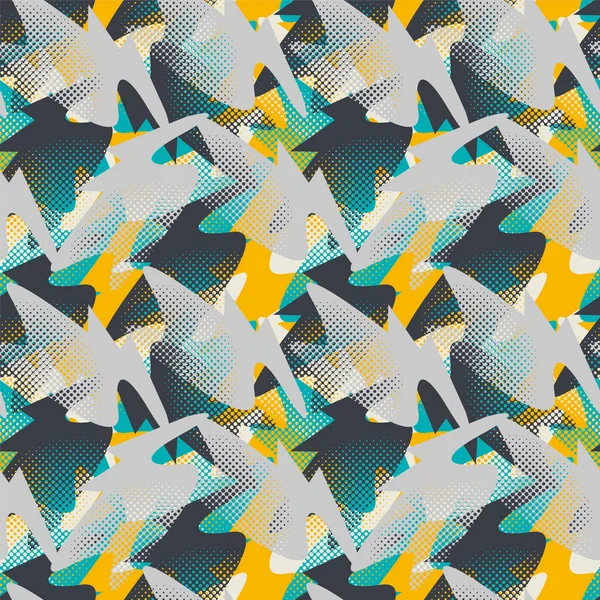 Abstract Stedelijk Kleurrijk Patroon Met Chaotische Golfvormen — Stockvector