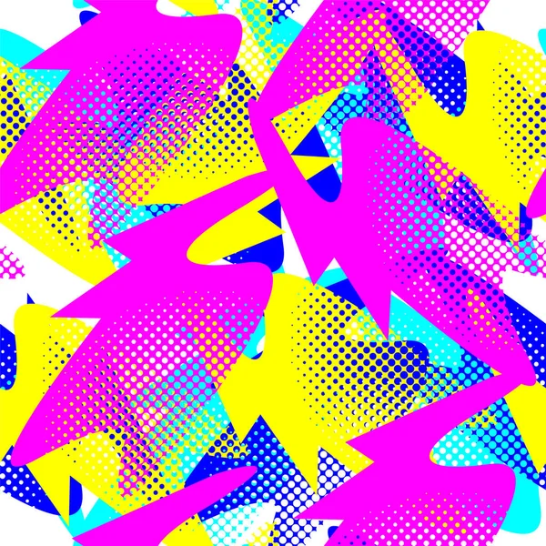 Modèle Urbain Coloré Abstrait Avec Des Formes Onde Chaotiques — Image vectorielle