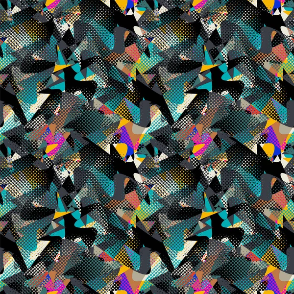 Abstract Stedelijk Kleurrijk Patroon Met Chaotische Golfvormen — Stockvector