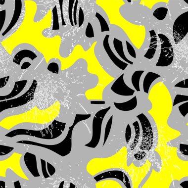 Kusursuz soyut desenli, grunge noktalı ve dalga şekilli.