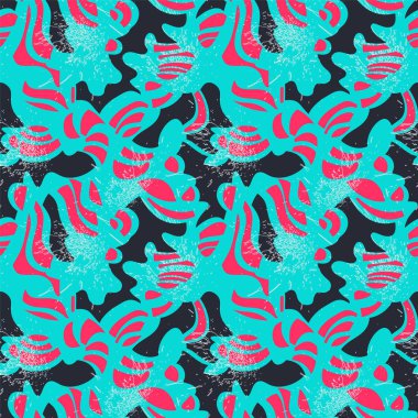 Kusursuz soyut desenli, grunge noktalı ve dalga şekilli.