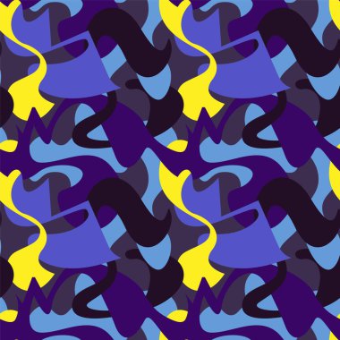 Colorful abstract seamless pattern with wave vector shape 