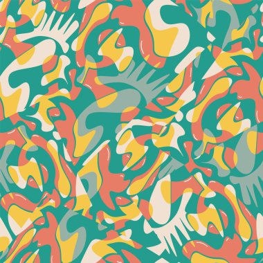 Unusual seamless abstract pattern with wave geometry shapes