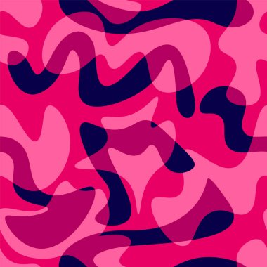 Seamless abstract pattern with wave colorful shapes 