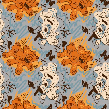 Abstract vector colorful seamless artwork with unusual pattern