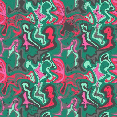 Dalga vektör kalıpları ile renkli soyut alışılmadık sanat eserleri