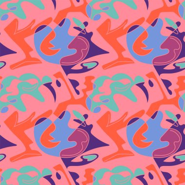 Dalgaların soyut desenleri olan alışılmadık dikdörtgen vektör artwoth