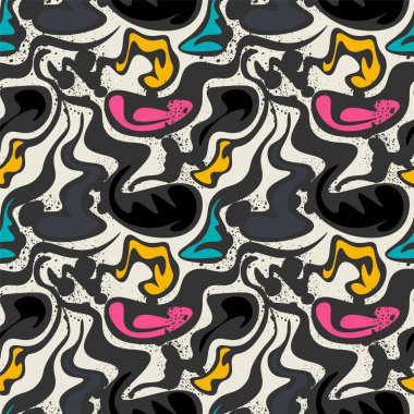 Dalga şekilli soyut psikedelik desen