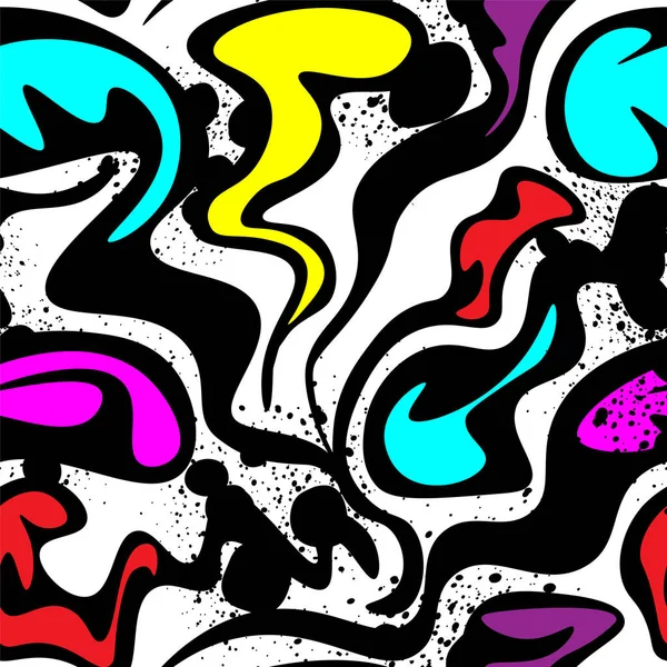 Patrón Colorido Psicodélico Abstracto Con Formas Onda — Vector de stock