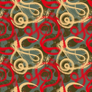 Dalga grunge çizgileri ile soyut kentsel renk deseni