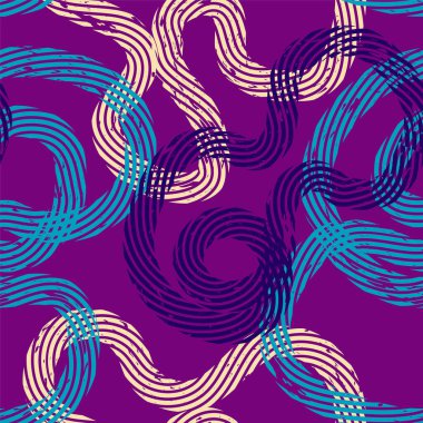 Dalga grunge çizgileri ile kusursuz soyut vektör deseni