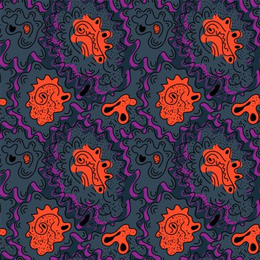 Dalga geometri elementleriyle olağandışı soyut psikedelik desen