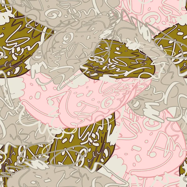 纺织品 包装纸 背景用独特的迷幻花纹图案 — 图库矢量图片