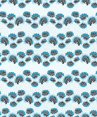 El çizimi çiçeklerle soyut, eşsiz renkli desen 