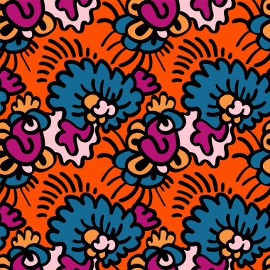 Soyut el çizimi çiçeklerle renksiz desen