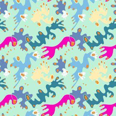 Dalganın el çizimi şekilleriyle soyut, alışılmadık, pürüzsüz desen  