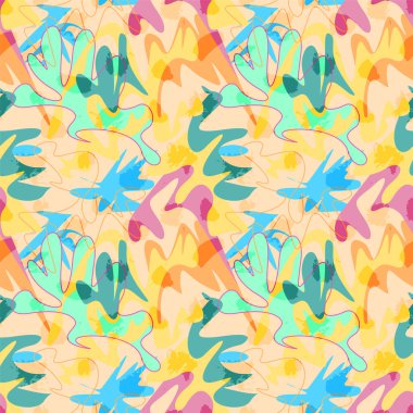 Kusursuz, soyut, egzotik el çizimi desen 