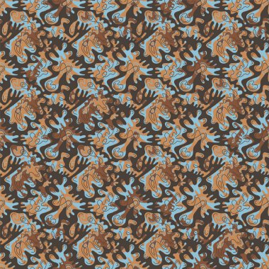 Renkli psikedelik desenlere sahip soyut, dikişsiz sanat eserleri