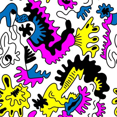 Soyut, kusursuz, alışılmadık el çizimi desen 