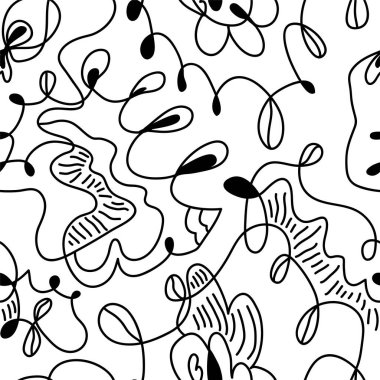 Doğa desenli kusursuz, soyut, şirin bir çizgi.