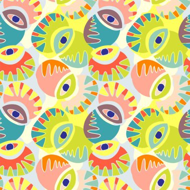 Soyut, alışılmadık, psikedelik, renksiz, kaotik gözlü desen.