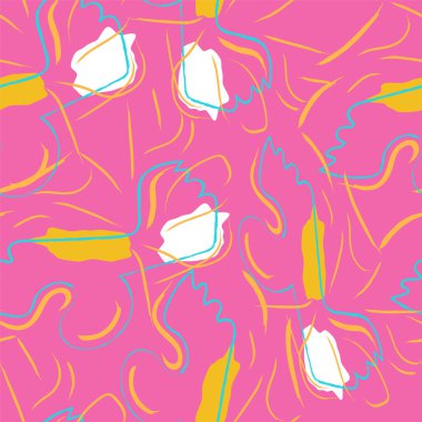 Dalga çizgileri ve benekleri olan soyut renksiz desen