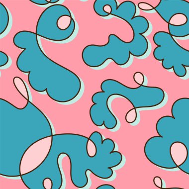 Doğal soyut desenli kusursuz el çizimleri.