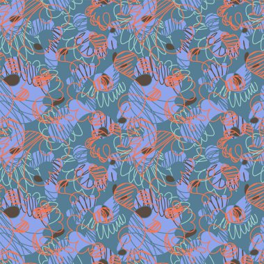 Doğal soyut desenli kusursuz el çizimleri.