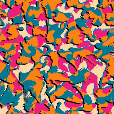 Renkli psikedelik soyut kamuflaj kusursuz desen