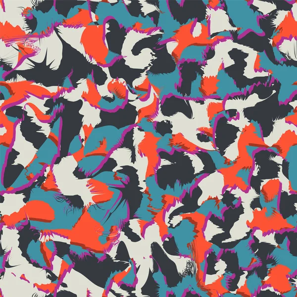 Colorido Psicodélico Abstrato Camuflagem Sem Costura Padrão — Vetor de Stock