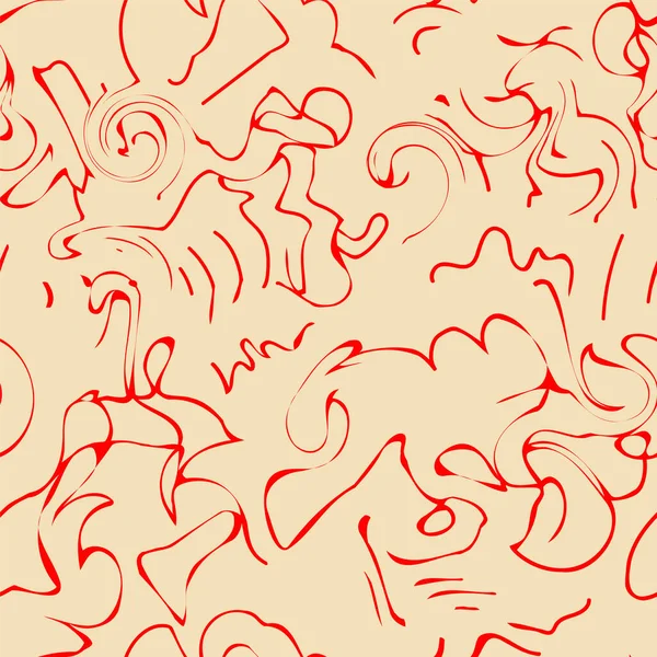 Nahtloses Muster Mit Surreal Geschwungenen Linien — Stockvektor