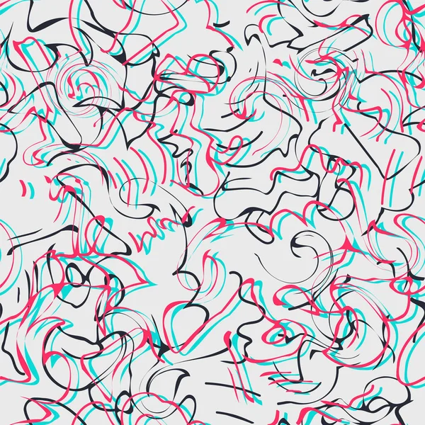 Nahtloses Muster Mit Surreal Geschwungenen Linien — Stockvektor