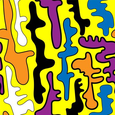 Abstract urban seamless pattern with wave shapes 