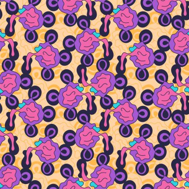 Renkli garip elementlerle soyut sürrealite kusursuz desen 