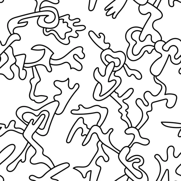 Surreale Abstrakte Nahtlose Muster Mit Handgezeichneten Elementen — Stockvektor