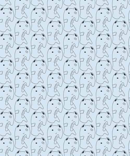 Creative Vector Seamless Pattern Hand Drawn Alien Cats — Stock Vector