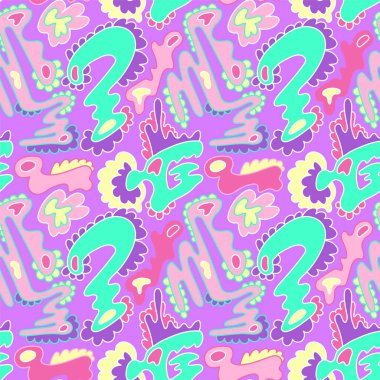 Yaratıcı renkli desenlere sahip benzersiz vektör soyut kusursuz sanat eserleri