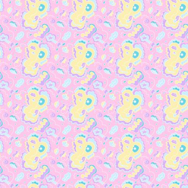 Psikedelik soyut renkli sanat eserleri. Tekstil, doku ve kumaş tasarımı için eşsiz desen