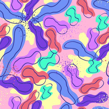 El çizimi çiçek desenli, soyut renksiz sanat eserleri.