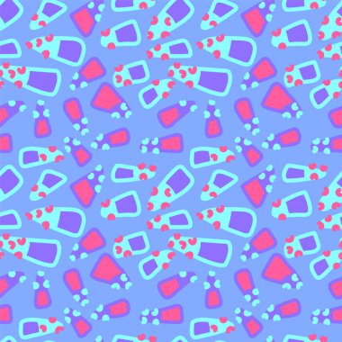 El çizimi eşsiz şekiller ile soyut psikedelik kusursuz renkli sanat eserleri