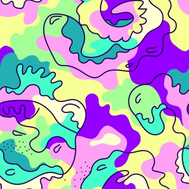 Psikedelik, soyut, benzersiz, soyut renkli desenlere sahip kusursuz sanat eserleri.