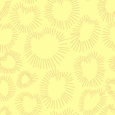 Sorunsuz vektör desen ile el çizilen Kalpler