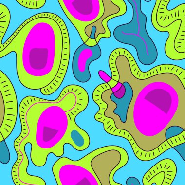 Kusursuz vektör renkli hippi deseni. Benzersiz sanatlar