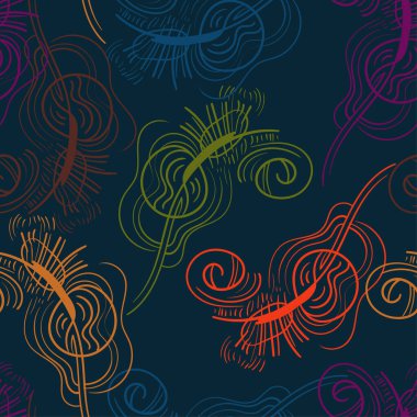 Elle çizilmiş kusursuz süslemeler şirin dalga desenleri